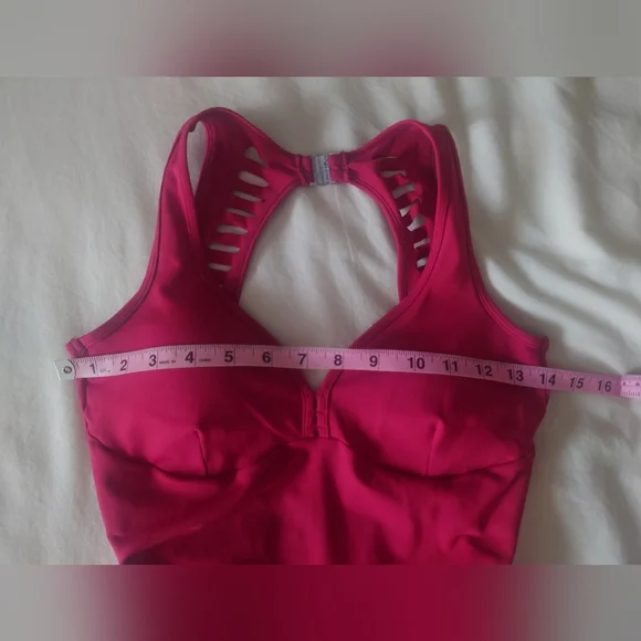 Red Supplex CAJUBRASIL Fitness Lazer Cut Open Back Jumpsuit S Brazil - Picture 4 of 11